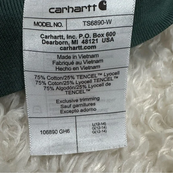 Carhartt Women's Tencel Fiber Series Loose Fit Sleeve Graphic Sweatshirt Balsam - Picture 9 of 11